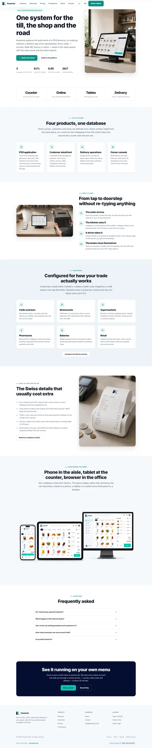 Kassenta — Cloud Multi-Tenant POS System screenshot — Tech / SaaS built by Khaled Ahmed