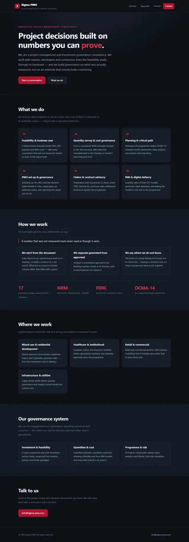 Sigma PMO — Project & Investment Governance Platform screenshot — Tech / SaaS built by Khaled Ahmed