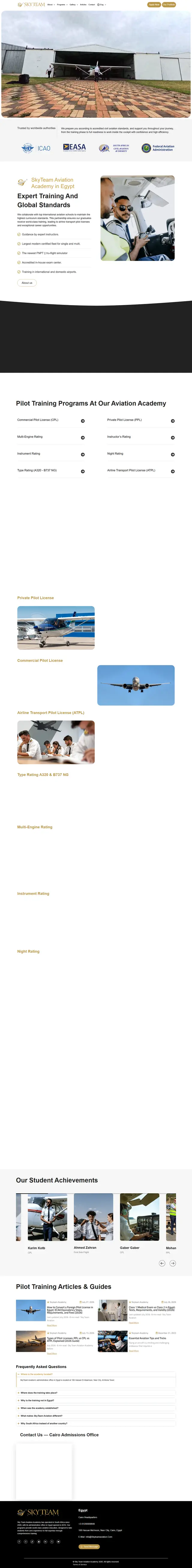 SkyTeam Aviation — Aviation Services screenshot — Education built by Khaled Ahmed